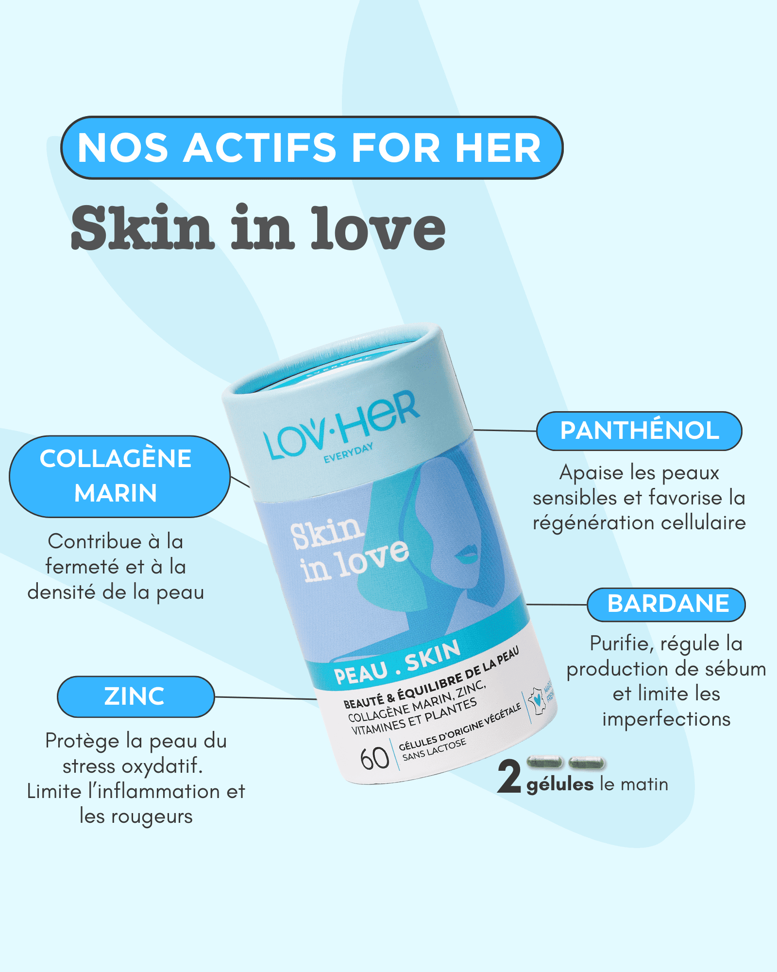 SKIN IN LOVE : Peau - Beauté et équilibre - collagène marin, zinc