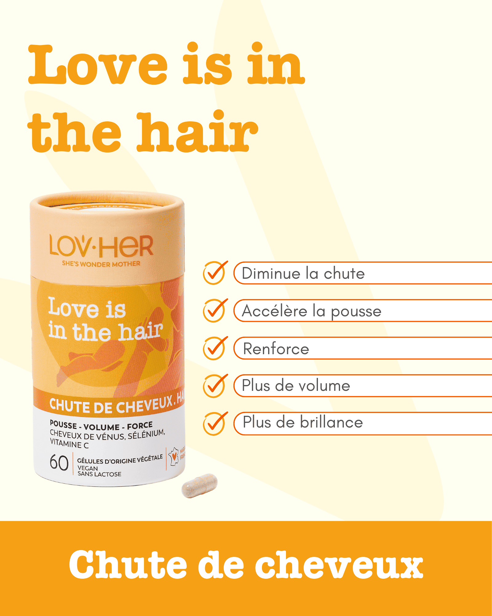LOVE IS IN THE HAIR : chute de cheveux