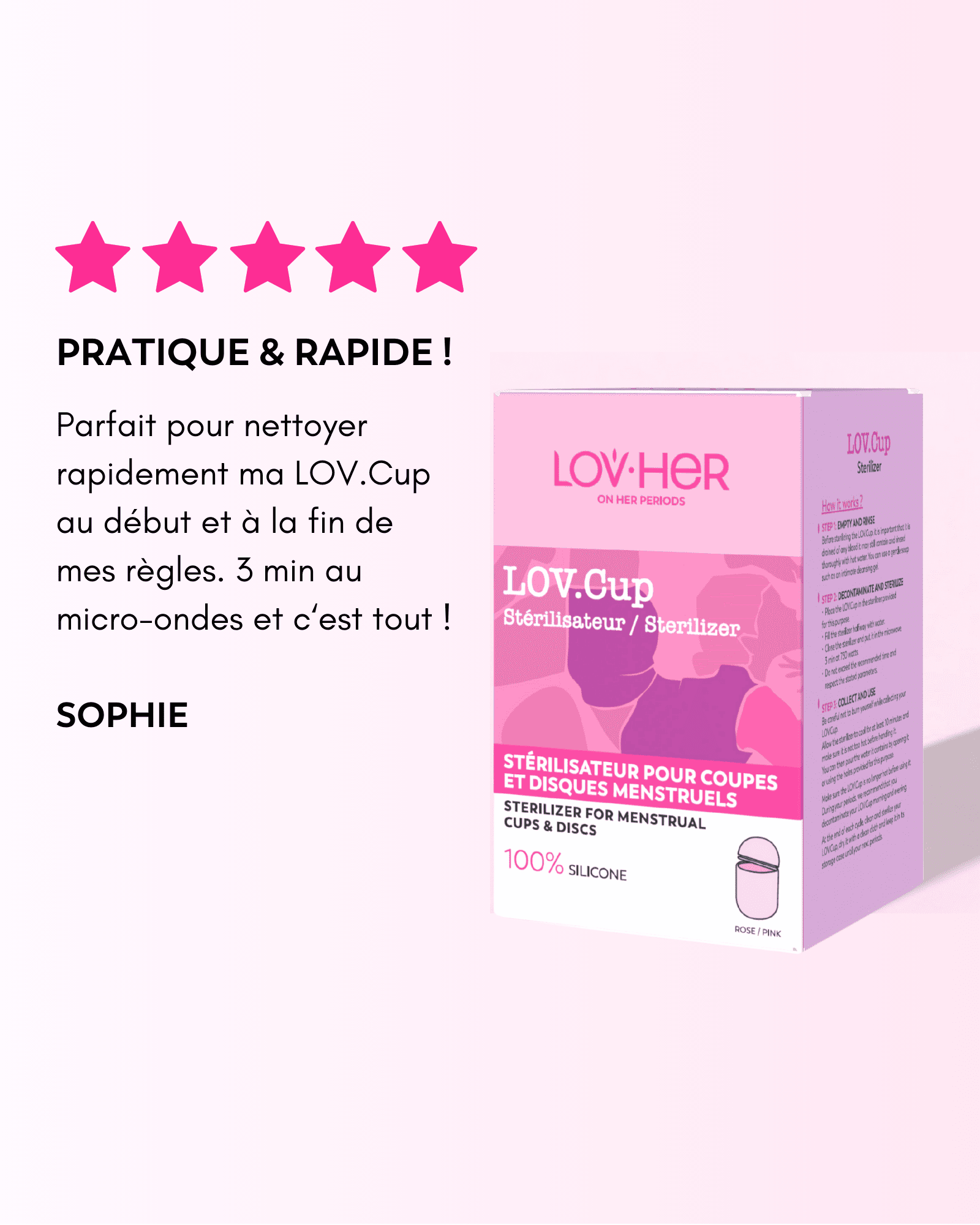 STÉRILISATEUR LOV.Cup : nettoie cups et discs