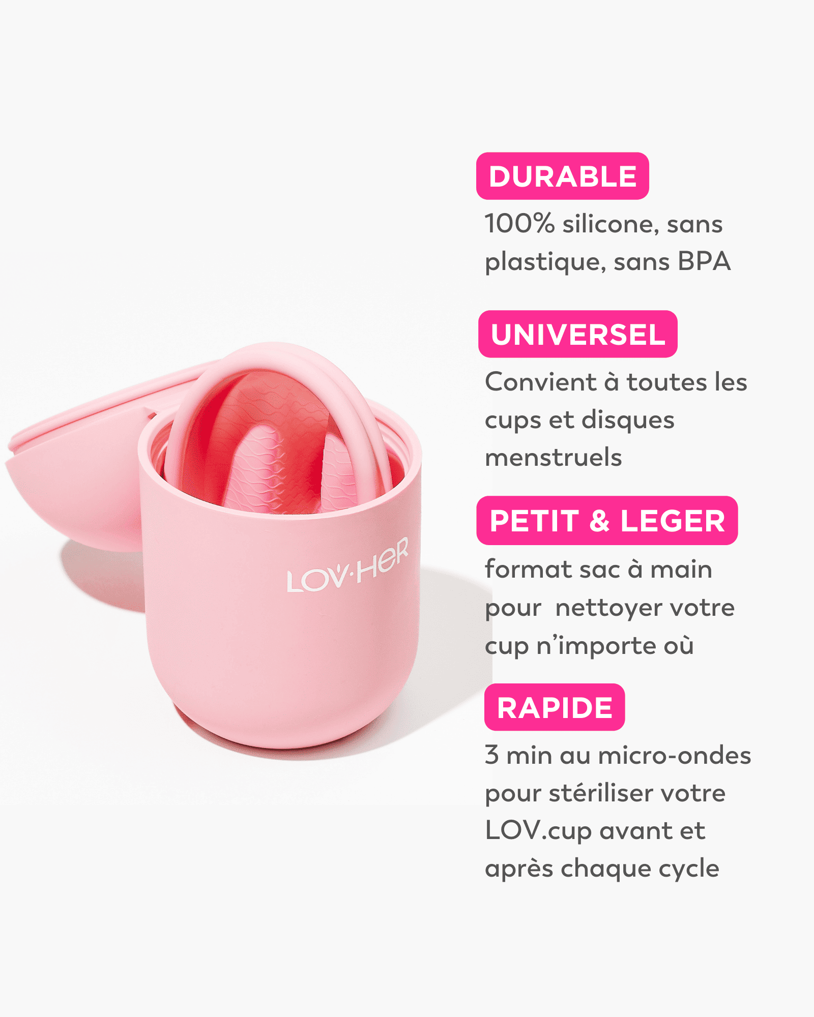 STÉRILISATEUR LOV.Cup : nettoie cups et discs